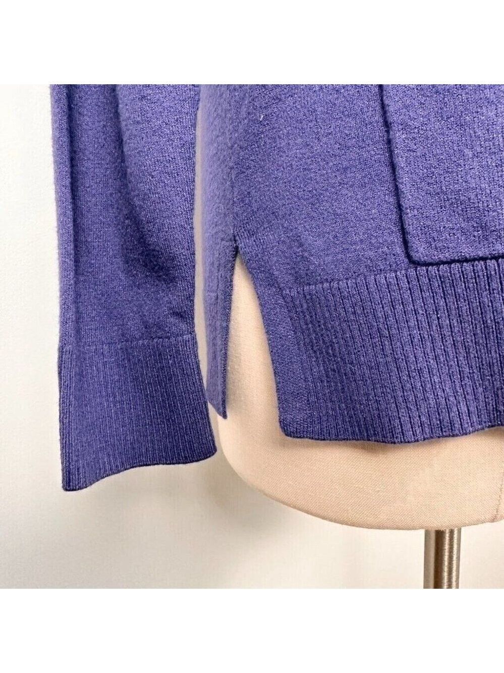 Olsen Women’s Snap Button Mock Neck Sweater Size 4 XS Blue Soft New - Picture 4 of 14